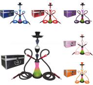 Tanya Smoke Series 21 Clear Sky 2 Hose Hookah Set With 14 Carrying Case