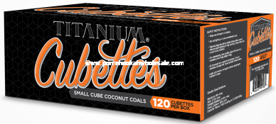 Titanium Natural Cubette Coconut Hookah Charcoal 120 Pcs